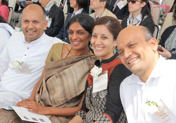 Nipun Mehta (left) with family members Pavi, Guri, and Viral at the 2015 SOPP